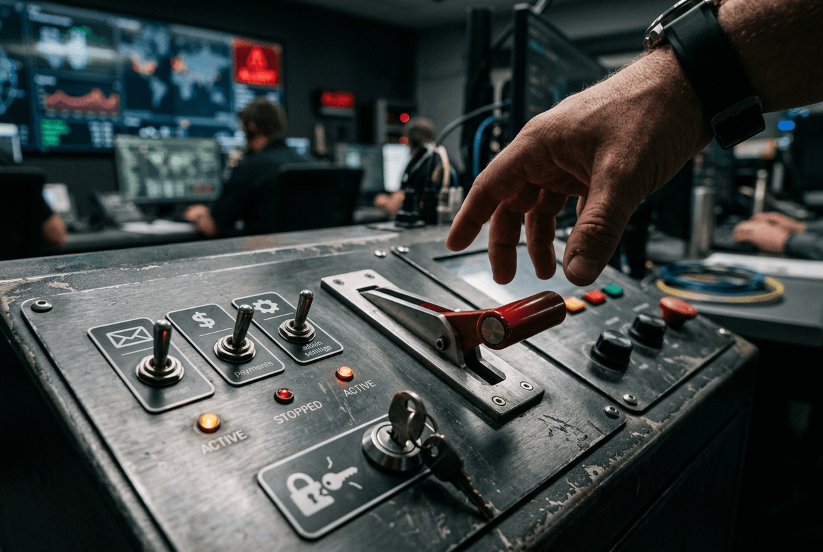 When something slips through: audit trails, alerts, stop buttons, and who owns the call
